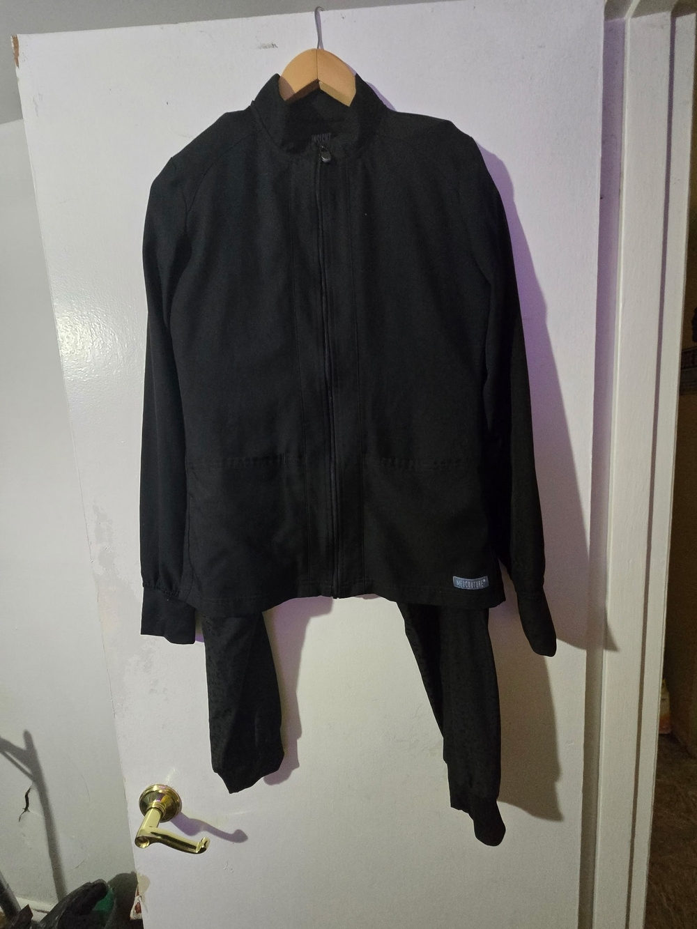 Med Couture Black Medical Scrub SET with Logo Patch